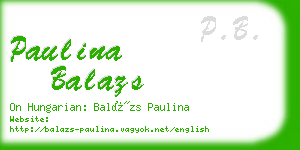 paulina balazs business card